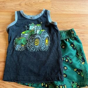 2T John Deere swim trunks and tank set